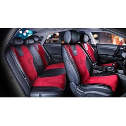 Накидки на сиденья автомобиля SPACE PLUS комплект, экокожа/велюр, чёрный, бордовый, бордовый Накидки на сиденья автомобиля SPACE PLUS комплект, экокожа/велюр, чёрный, бордовый, бордовый