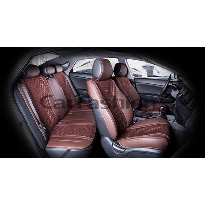 Каркасные накидки 3D на сиденья автомобиля ELEMENT PLUS комплект, экокожа, кофе Каркасные накидки 3D на сиденья автомобиля ELEMENT PLUS комплект, экокожа, кофе