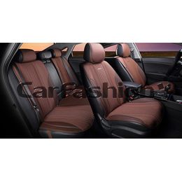 Накидки на сиденья автомобиля GRAND PLUS комплект, твид/экокожа, коричневый Накидки на сиденья автомобиля GRAND PLUS комплект, твид/экокожа, коричневый