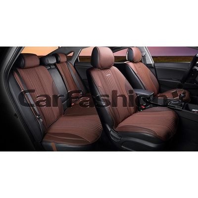 Накидки на сиденья автомобиля GRAND PLUS комплект, твид/экокожа, коричневый