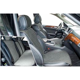 Накидки на сиденья автомобиля TARGET PLUS комплект, велюр, светло-серый, тёмно-серый