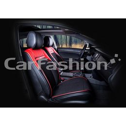 Каркасные накидки 3D на сиденья автомобиля ARSENAL передние, экокожа/твид, красный, чёрный