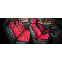 Каркасные накидки 3D на сиденья автомобиля BARCELONA PLUS комплект, велюр, чёрный, красный, чёрный, красный