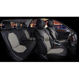 Каркасные накидки 3D на сиденья автомобиля SAMURAI PLUS комплект, экокожа/нубук, серый, серый, чёрный