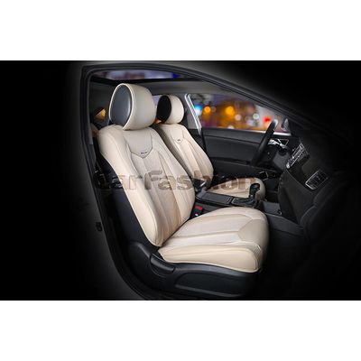 Каркасные накидки 3D на сиденья автомобиля URBAN передние, экокожа/твид, бежевый
