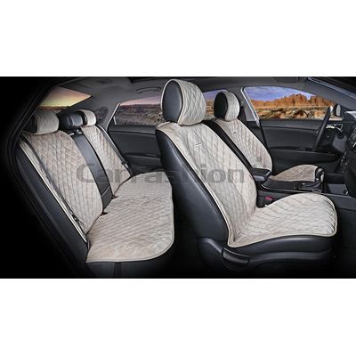 Накидки на сиденья автомобиля CALIFORNIA PLUS комплект, велюр, бежевый