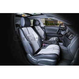 Каркасные накидки 3D на сиденья автомобиля SECTOR LEATHER передние, экокожа, чёрный, светло-серый, чёрный