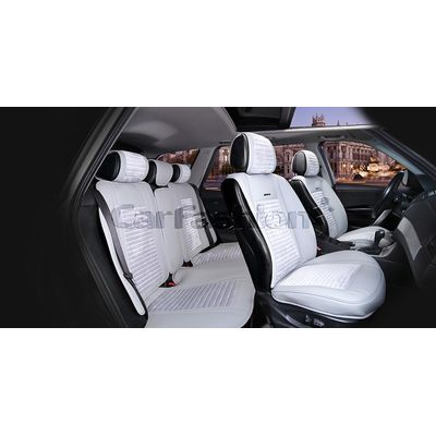 Накидки 3D MADRID PLUS комплект, экокожа/велюр, серый