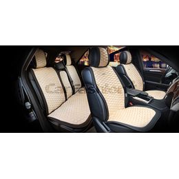 Накидки на сиденья автомобиля CAPRI PLUS комплект, нубук, чёрный, бежевый, бежевый