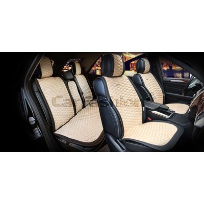 Накидки на сиденья автомобиля CAPRI PLUS комплект, нубук, чёрный, бежевый, бежевый Накидки на сиденья автомобиля CAPRI PLUS комплект, нубук, чёрный, бежевый, бежевый