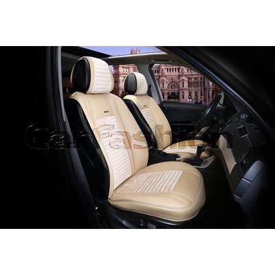Накидки на сиденья автомобиля MADRID передние, экокожа/велюр, бежевый