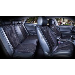 Накидки на сиденья автомобиля TORINO PLUS комплект, капрон/экокожа, чёрный, чёрный, бежевый