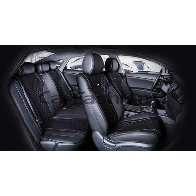 Каркасные накидки 3D на сиденья автомобиля ELEMENT PLUS комплект, экокожа, чёрный Каркасные накидки 3D на сиденья автомобиля ELEMENT PLUS комплект, экокожа, чёрный