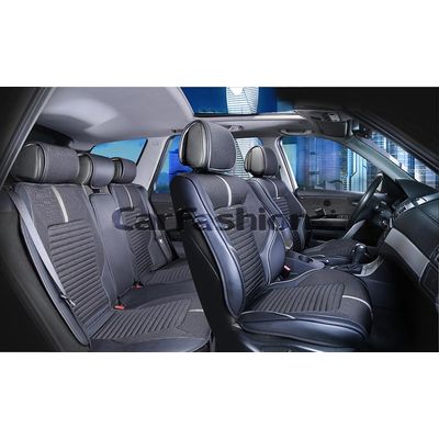 Каркасные накидки 3D на сиденья автомобиля SECTOR PLUS комплект, экокожа/твид, светло-серый, чёрный, чёрный Каркасные накидки 3D на сиденья автомобиля SECTOR PLUS комплект, экокожа/твид, светло-серый, чёрный, чёрный