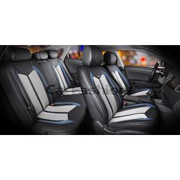 Каркасные накидки 3D на сиденья автомобиля URBAN PLUS комплект, экокожа/твид, серый, чёрный, синий Каркасные накидки 3D на сиденья автомобиля URBAN PLUS комплект, экокожа/твид, серый, чёрный, синий