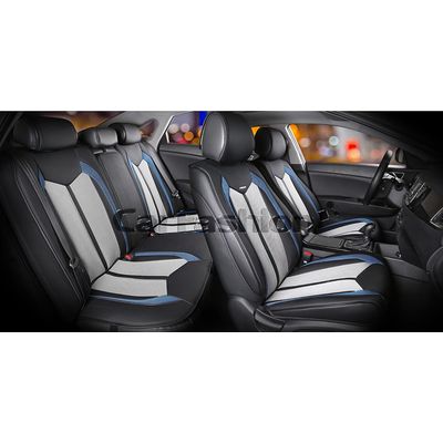 Каркасные накидки 3D на сиденья автомобиля URBAN PLUS комплект, экокожа/твид, серый, чёрный, синий Каркасные накидки 3D на сиденья автомобиля URBAN PLUS комплект, экокожа/твид, серый, чёрный, синий