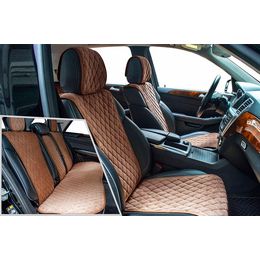 Накидки на сиденья автомобиля BULLET PLUS комплект, велюр, коричневый, бежевый