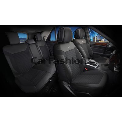 Каркасные накидки 3D на сиденья автомобиля CHESTER PLUS комплект, экокожа, чёрный, чёрный, чёрный, тёмно-серый