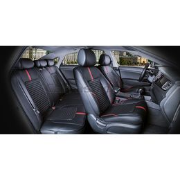 Каркасные накидки 3D на сиденья автомобиля SECTOR LEATHER PLUS комплект, экокожа, красный, чёрный, чёрный Каркасные накидки 3D на сиденья автомобиля SECTOR LEATHER PLUS комплект, экокожа, красный, чёрный, чёрный