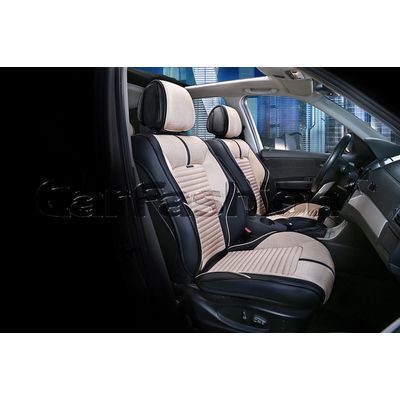 Каркасные накидки 3D на сиденья автомобиля SECTOR передние, экокожа/твид, чёрный, бежевый, чёрный Каркасные накидки 3D на сиденья автомобиля SECTOR передние, экокожа/твид, чёрный, бежевый, чёрный