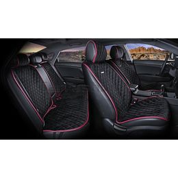 Накидки на сиденья автомобиля CALIFORNIA PLUS комплект, велюр, чёрный, красный, красный