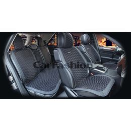 Накидки на сиденья автомобиля CAPRI PLUS комплект, нубук, чёрный, чёрный, синий