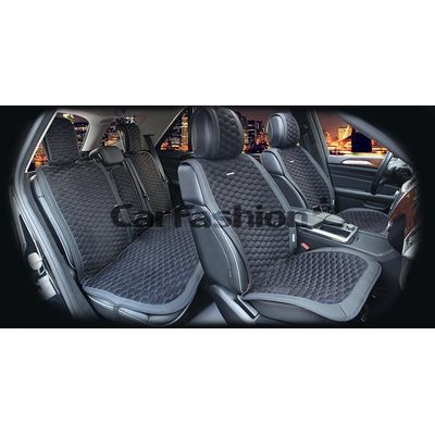 Накидки на сиденья автомобиля CAPRI PLUS комплект, нубук, чёрный, чёрный, синий