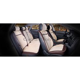 Каркасные накидки 3D на сиденья автомобиля BARCELONA PLUS комплект, велюр, коричневый, бежевый, коричневый, бежевый