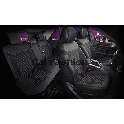 Каркасные накидки 3D на сиденья автомобиля CHESTER PLUS комплект, экокожа, чёрный, чёрный, тёмно-серый, тёмно-серый