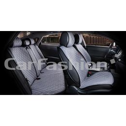 Накидки на сиденья автомобиля CROWN комплект, экокожа/жаккард, серый, чёрный, серый Накидки на сиденья автомобиля CROWN комплект, экокожа/жаккард, серый, чёрный, серый