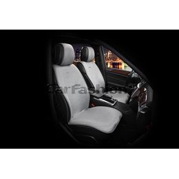 Накидки на сиденья автомобиля VERONA передние, шёлк, светло-серый, тёмно-серый, светло-серый