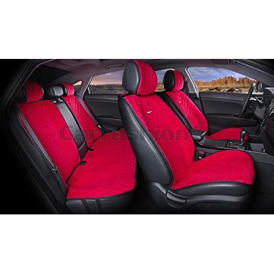 Накидки на сиденья автомобиля CALIFORNIA PLUS комплект, велюр, красный