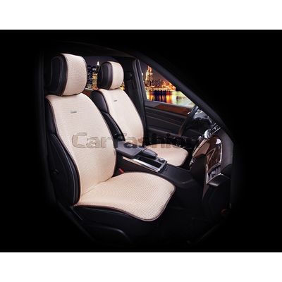 Накидки на сиденья автомобиля VERONA передние, шёлк, бежевый, коричневый, бежевый