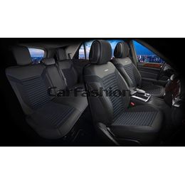 Каркасные накидки 3D на сиденья автомобиля CHESTER PLUS комплект, экокожа, чёрный, чёрный, синий, синий