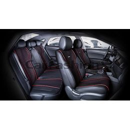 Каркасные накидки 3D на сиденья автомобиля ELEMENT PLUS комплект, экокожа, чёрный, чёрный, красный, красный Каркасные накидки 3D на сиденья автомобиля ELEMENT PLUS комплект, экокожа, чёрный, чёрный, красный, красный