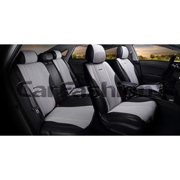 Накидки на сиденья автомобиля GRAND PLUS комплект, твид/экокожа, чёрный, серый Накидки на сиденья автомобиля GRAND PLUS комплект, твид/экокожа, чёрный, серый