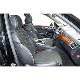 Накидки на сиденья автомобиля TARGET передние, велюр, светло-серый, тёмно-серый