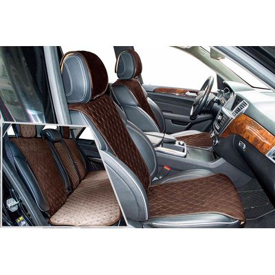 Накидки на сиденья автомобиля TARGET PLUS комплект, велюр, коричневый