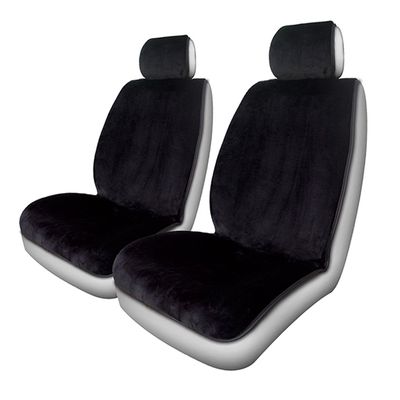Накидки на сиденья автомобиля ALPACA передние, искусственный мех, чёрный