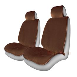 Накидки на сиденья автомобиля ALPACA передние, искусственный мех, коричневый