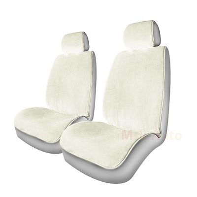 Накидки на сиденья автомобиля ALPACA передние, искусственный мех, слоновая кость