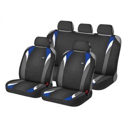 Накидки на сиденья автомобиля FORMULA PLUS комплект, трикотаж, синий, чёрный
