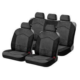 Накидки на сиденья автомобиля GOTHIC PLUS комплект, алькантара, тёмно-серый, чёрный