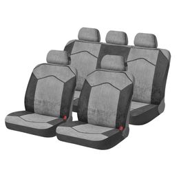 Накидки на сиденья автомобиля GOTHIC PLUS комплект, алькантара, светло-серый, тёмно-серый