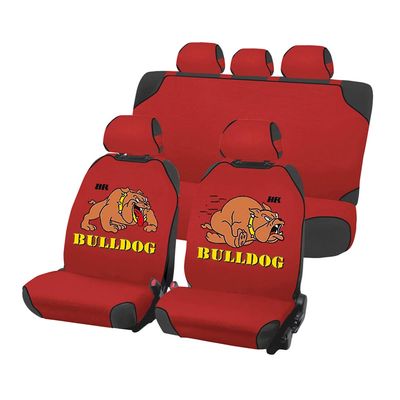 Накидки на сиденья автомобиля CARTOON BULLDOG PLUS комплект, трикотаж, красный