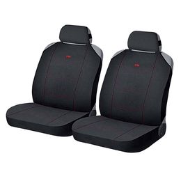 Накидки на сиденья автомобиля CROSS FRONT передние, полиэстер, чёрный, чёрный, красный