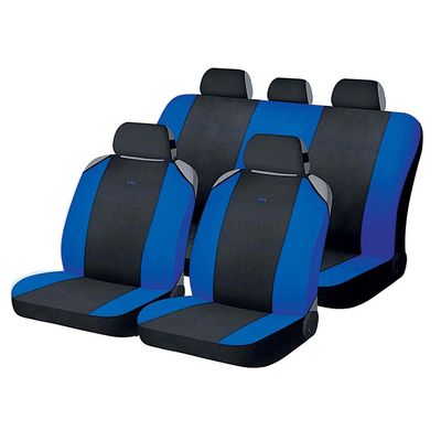 Накидки на сиденья автомобиля CROSS комплект, полиэстер, чёрный, синий, синий
