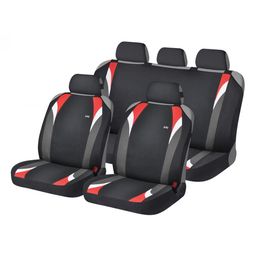 Накидки на сиденья автомобиля FORMULA PLUS комплект, трикотаж, красный, чёрный