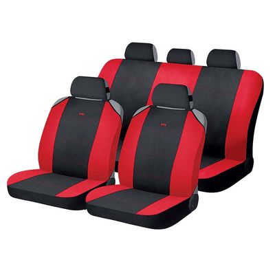 Накидки на сиденья автомобиля CROSS комплект, полиэстер, чёрный, красный, красный