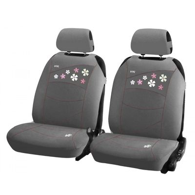 Накидки на сиденья автомобиля FLOWERS FRONT передние, трикотаж, серый